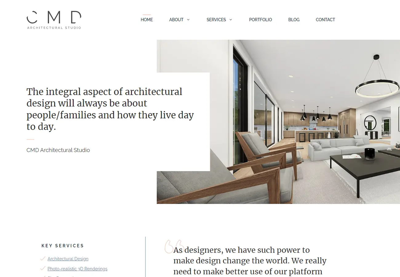 CMD Architectural studio homepage